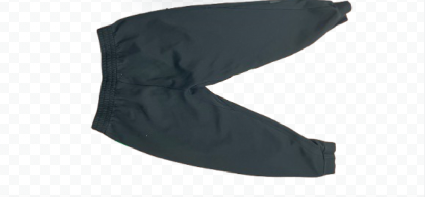 Adidas black jogger sweatpants front view on white background