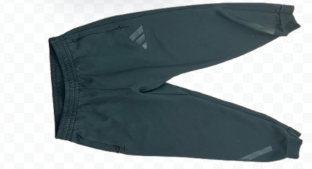 Adidas black jogger sweatpants back view on white background