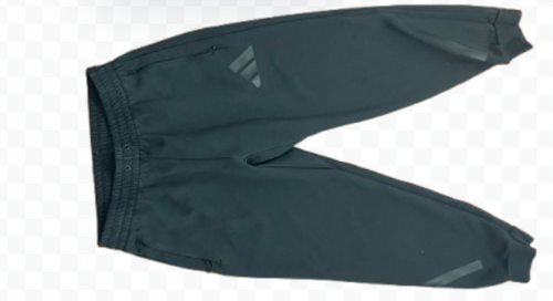 Adidas black jogger sweatpants back view on white background