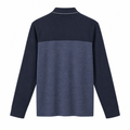 Van Heusen Flex two-tone navy pullover back view on white background