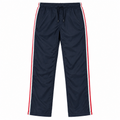 Champion navy track pants front view on white background