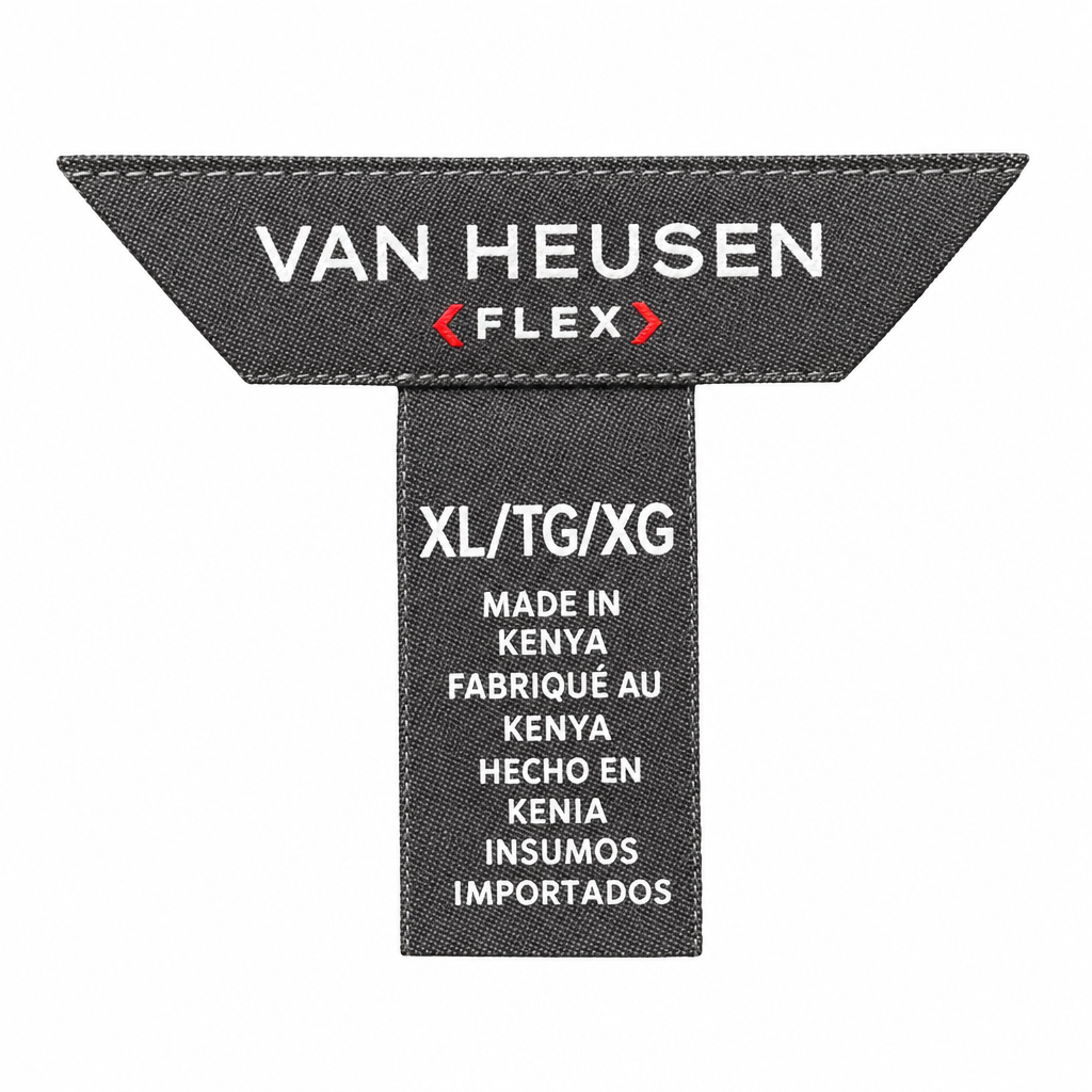 Van Heusen Flex label showing size XL on white background