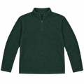 British Khaki forest green quarter-zip pullover front view on white background